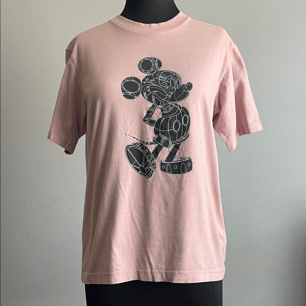Uniqlo Disney Light Pink Mickey Graphic Short Sleeve Tee
